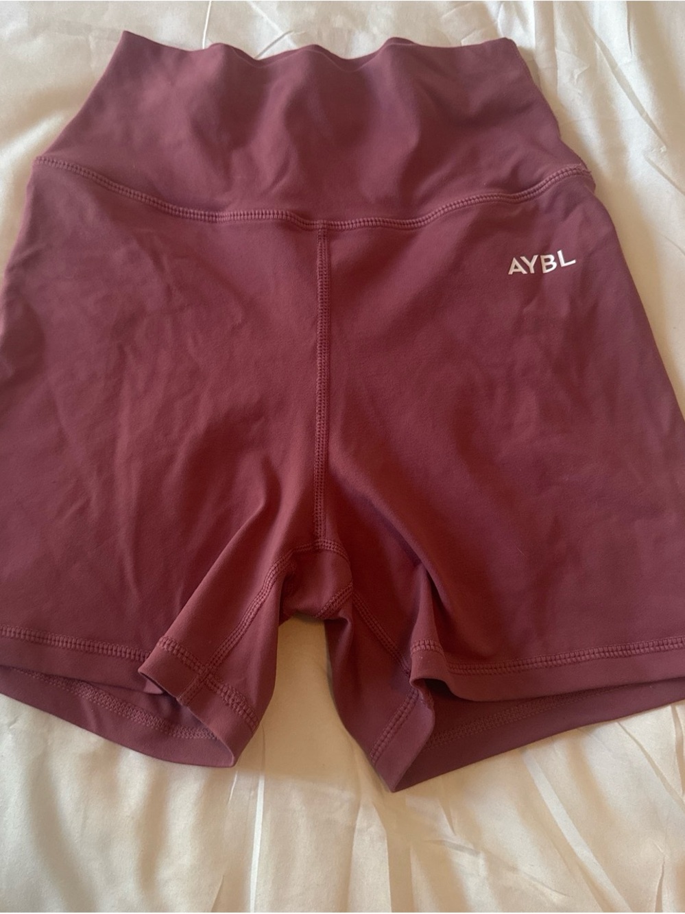 AYBL Burgundy High-Waist Bike Shorts